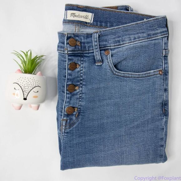 NEW‎ Madewell the tall Mid-rise Skinny Crop Jeans dewey wash, size 30T - Picture 15 of 16